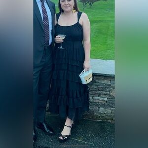 Cinq à Sept Black Tiered Maxi Dress